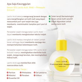 10% Lactic Acid (AHA) + Pineapple Extract Face Serum (12ml)